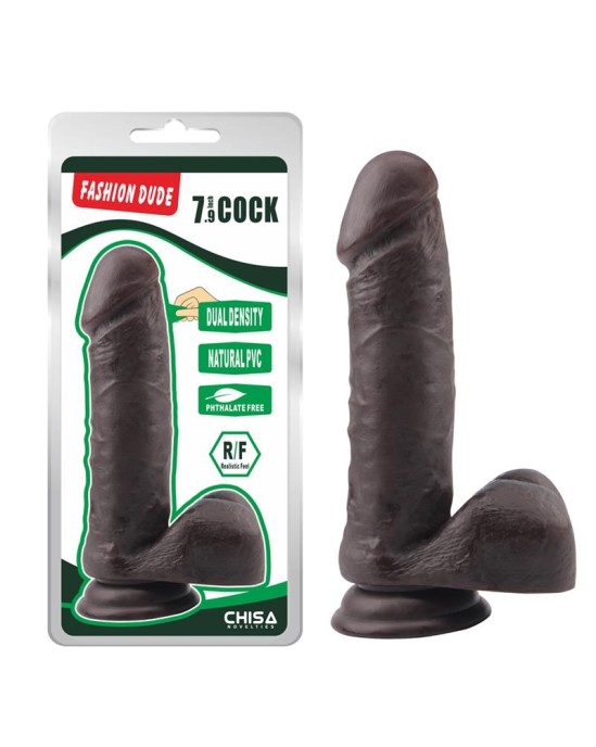 Chisa Dildo Dual density Fashion Dude 7.9 Brown