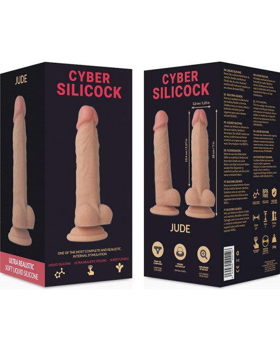 Cyber Silicock JUDE ULTRA REALISTIC МЯГКИЙ ЖИДКИЙ СИЛИКОН 18 СМ