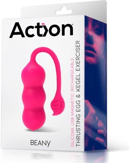 Action Beany Vibrating Egg un Kegel Exerciser USB silikons