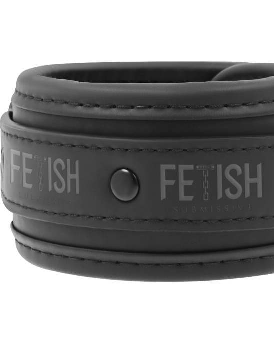 Fetish Submissive Bondage FETISH SUBMISSIVE - VEGAN LEATHER ANKLE CUFFS WITH NOPRENE LINING