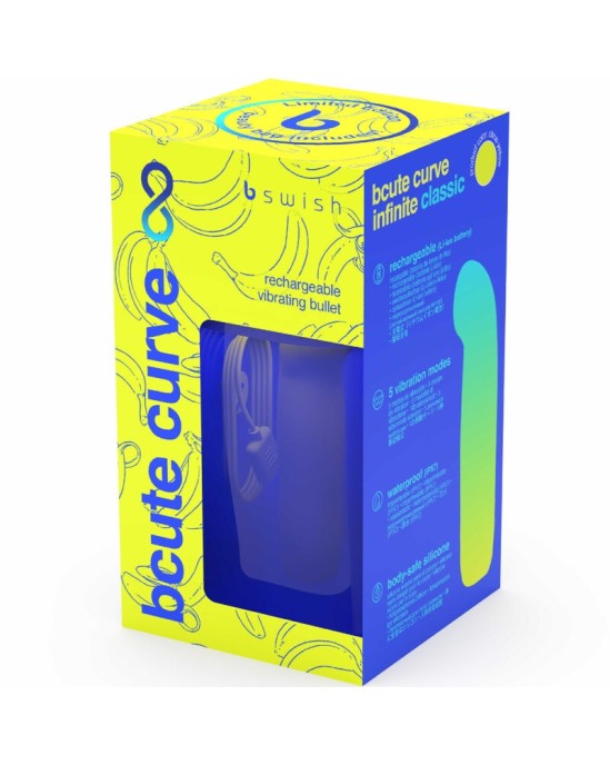 B Swish СИЛИКОНОВЫЙ АККУМУЛЯТОРНЫЙ ВИБРАТОР BCUTE CURVE INFINITE CLASSIC, ОГРАНИЧЕННАЯ ВЕРСИЯ, ЦИТРУСОВЫЙ ЖЕЛТЫЙ