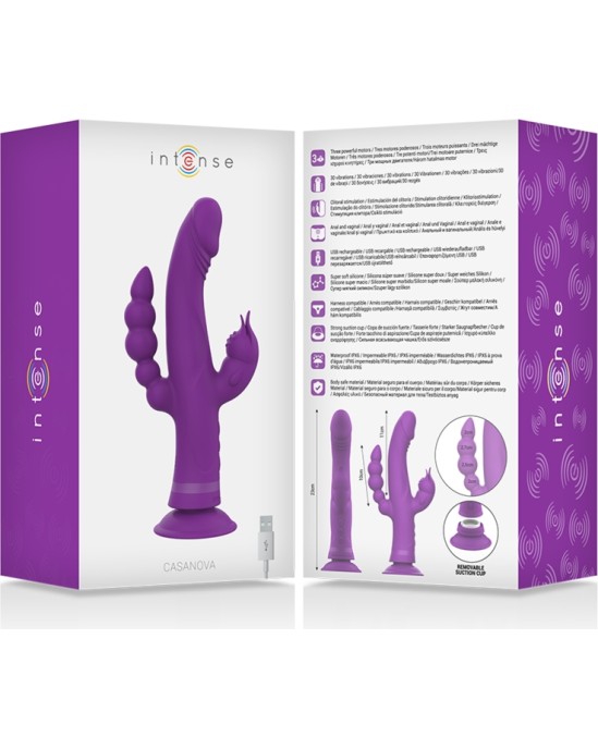 Intense Fun Vibrators ar klitora stimulātoru violets