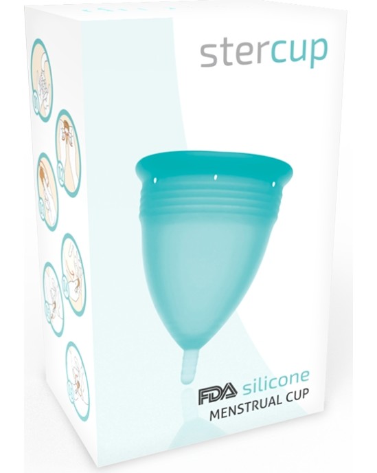 Stercup MENSTRUAL CUP SIZE L AQUAMARINE COLOR FDA SILICONE