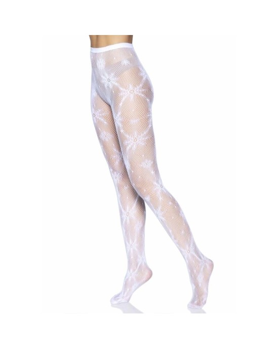 Leg Avenue Hosiery LEG AVENUE SNOWFLAKE FISHNET TIGHTS ONE SIZE