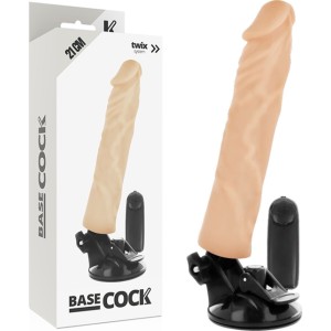 Basecock Reālistisks vibrators ar pulti 21 CM