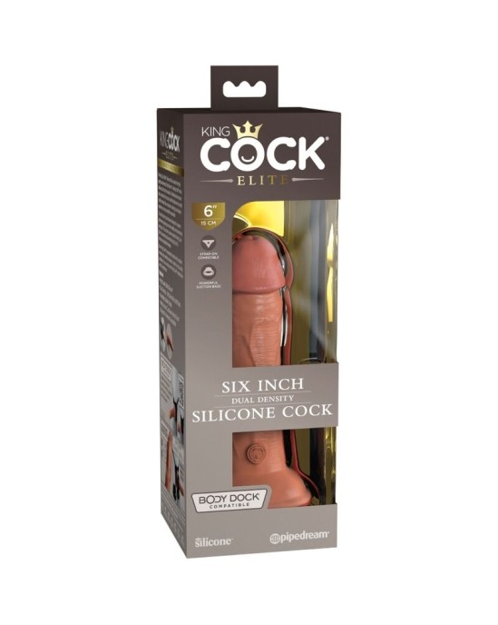 King Cock ELITE - REĀLISTS SILIKONA DILDO 15,2 CM KARAMELE