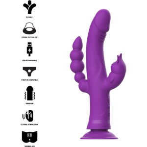 Intense Fun Vibrators ar klitora stimulātoru violets