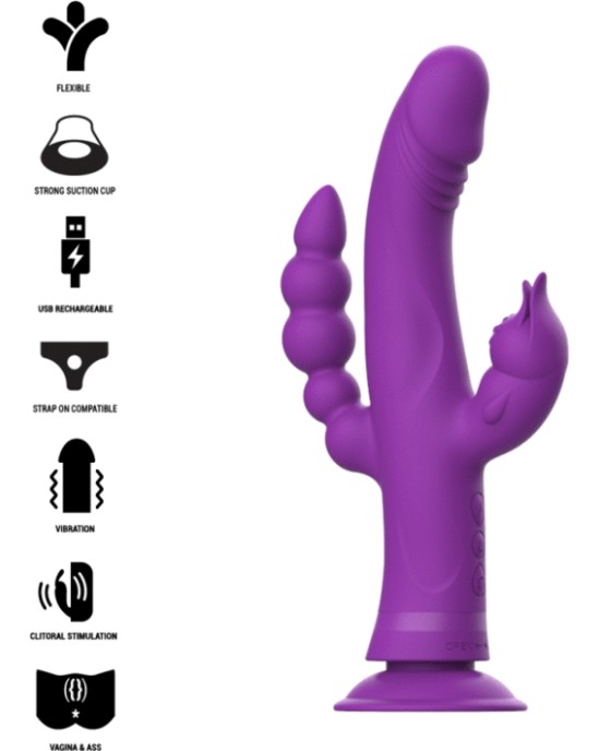 Intense Fun Vibrators ar klitora stimulātoru violets