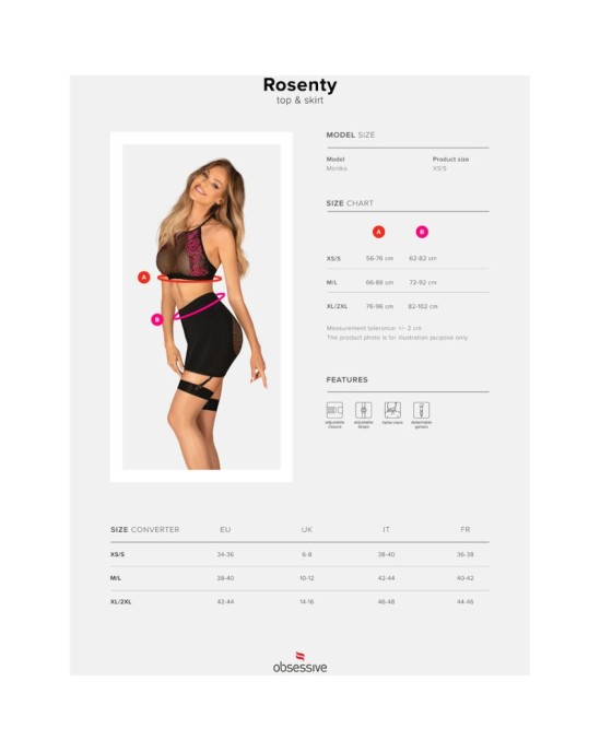 Obsessive Sets OBSESSIVE - ТОП И ЮБКА ROSENTY XS/S