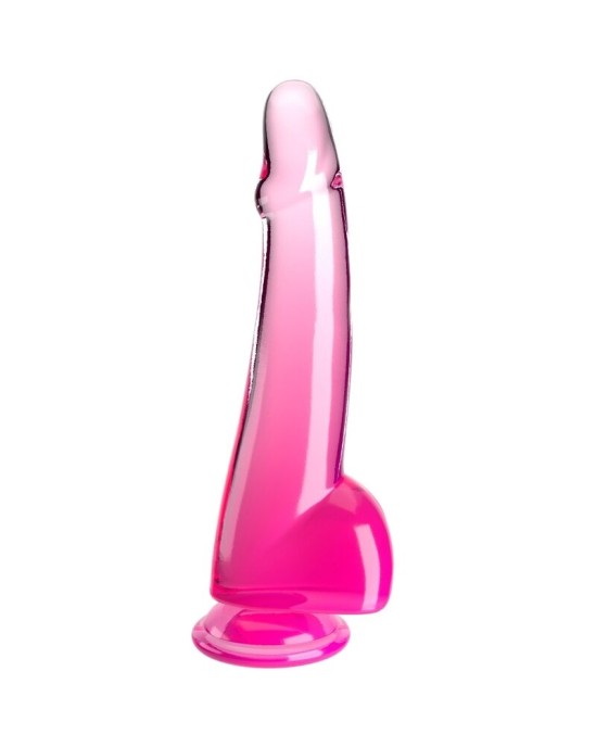 King Cock CLEAR - DILDO WITH TESTICLES 19 CM PINK