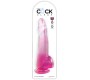 King Cock CLEAR - DILDO WITH TESTICLES 19 CM PINK