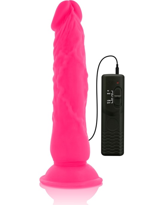 Diversia Elastīgs Vibrējošs Dildo 21 CM - rozā