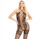 Leg Avenue Bodystockings LEG AVENUE - BODYSTOCKING NECK HALTER RED HEARTS BLACK