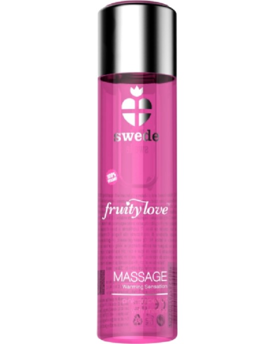 Swede FRUITY LOVE WARMING EFFECT MASSAGE OIL PINK RASPBERRY AND RHUBARB 120 ML