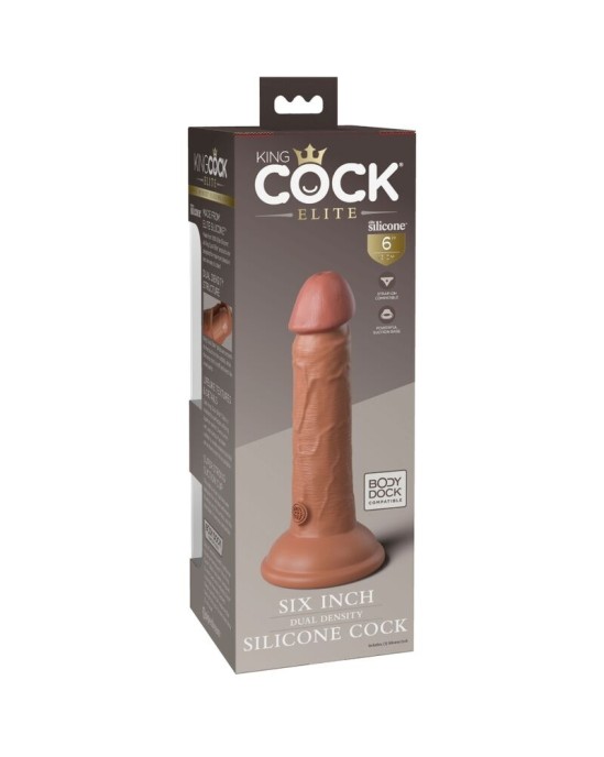 King Cock ELITE - REĀLISTS SILIKONA DILDO 15,2 CM KARAMELE