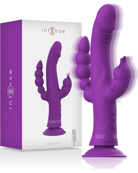 Intense Fun Vibrators ar klitora stimulātoru violets