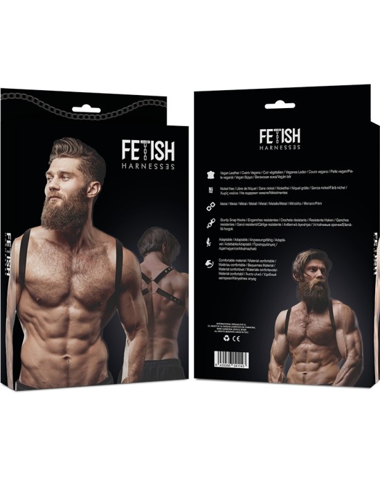 Fetish Submissive Attitude MEN'S ECO-LEATHER BACK HARNESS