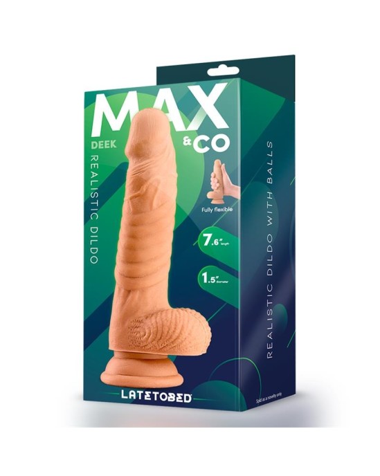 Max & Co Deek Realistic dildo ar Testivles 7.6 miesu