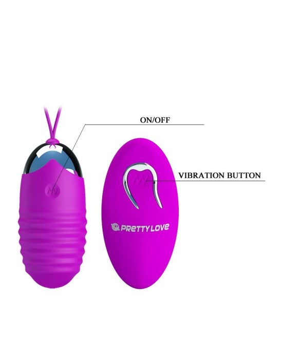 Prettylove Vibrating Egg Jessica USB Purple