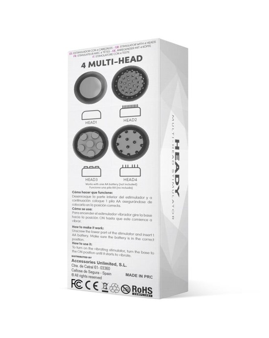 Latetobed Heady stimulators Multi-Head melns