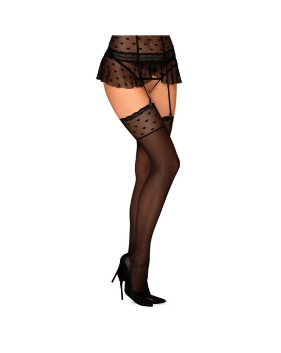 Obsessive Heartia Stockings Black