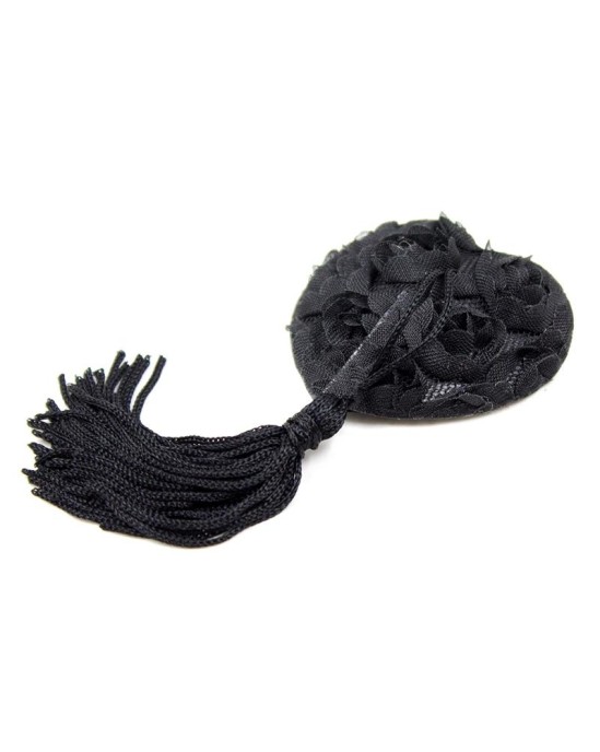 Latetobed Bdsm Line Rožu sirds krūšu pārsegi melni