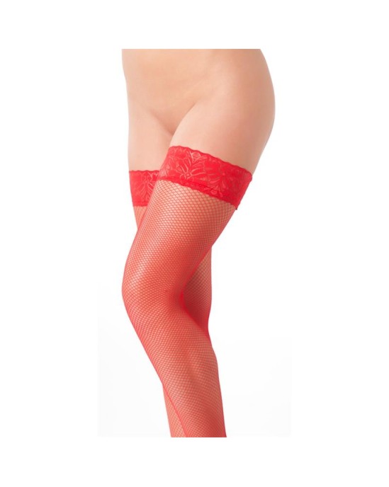 Amorable Rimba Fishnet Stockings Red One Size