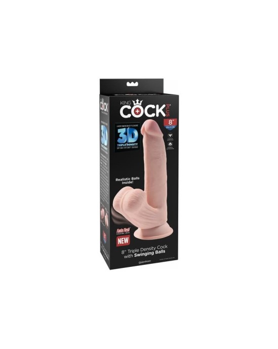 King Cock Trīskāršā blīvuma dildo šūpojošas bumbas 8