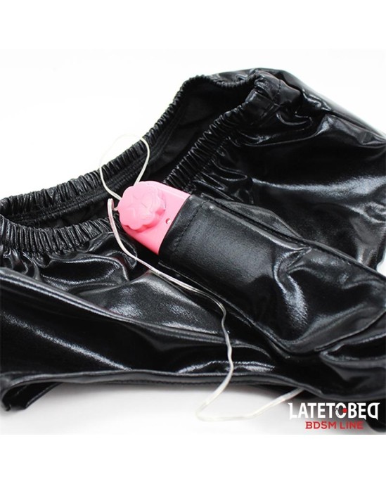 Latetobed Bdsm Line Elastic Panties with Vibrating Dildo One Size