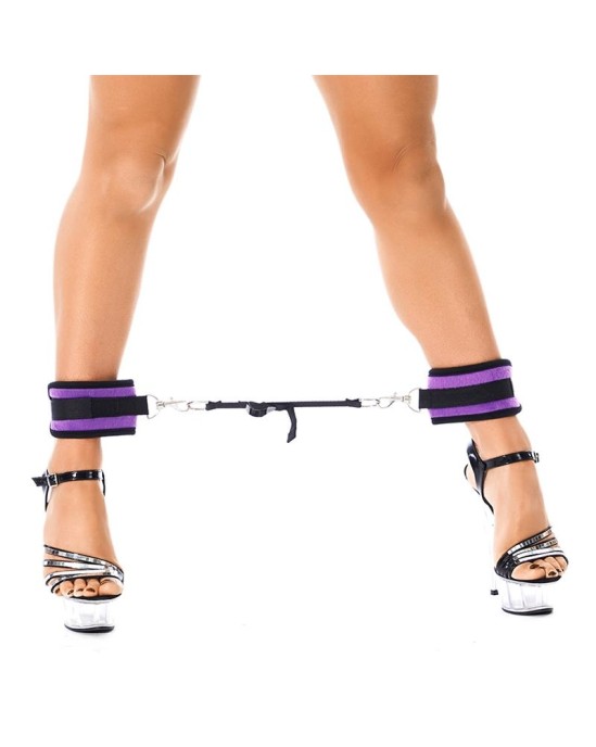 Bondage Play Rimba Ankle Cuffs with Adjustable Spreader Strap Adjustable Purple