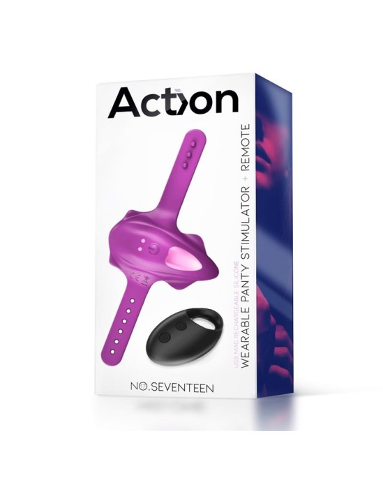 Action No. Seventeen Panty Stimulator Remote Control Magnetic USB Purple