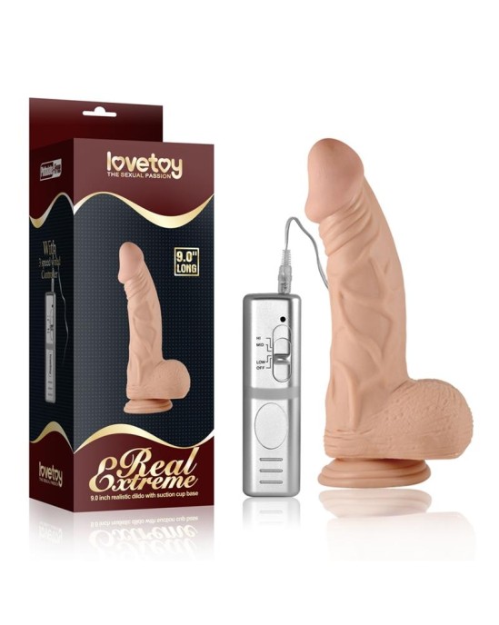 Lovetoy Dildo Real Extreme Dildo ar vibrācijas 9 miesu