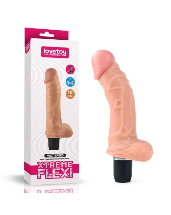 Lovetoy Dildo Flexi 9 with Vibration Flesh