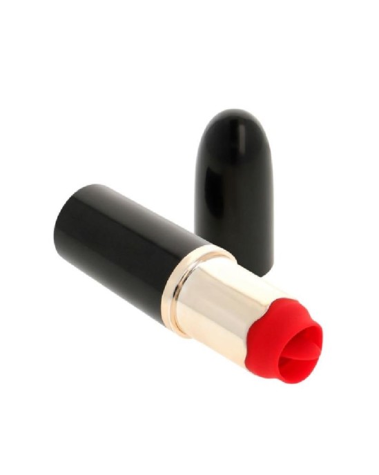 A-Gusto Lipstick Vibrator with Stimulating Tongue USB Black