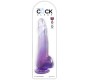 King Cock CLEAR - DILDO WITH TESTICLES 19 CM PURPLE