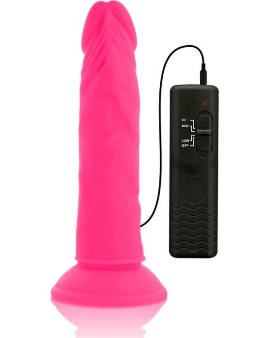 Diversia Elastīgs Dildo ar vibrāciju 23 CM - rozā