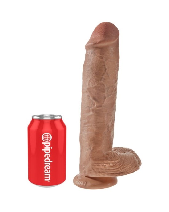 King Cock REALISTIC PENIS WITH BALLS 22.6 CM CARAMEL