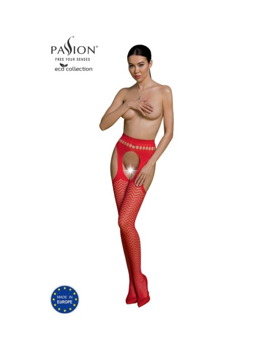 Passion Woman Garter & Stock PASSION - EKO KOLEKCIJA BODYSTOCKING ECO S002 RED