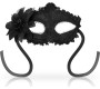 Ohmama Masks OHMAMA - ANTIZAZ MASKS VENETIAN STYLE SIDE FLOWER - BLACK