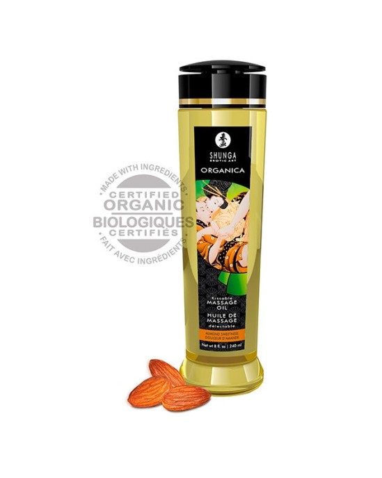 Shunga Oils SHUNGA - EROTISKĀ EROTISKĀ MASĀŽAS EĻĻA 240 ML ĒDAMĀ ORGANISKĀ MANDEĻU