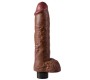 King Cock Vibrators ar sēkliniekiem 25,5 CM brūns