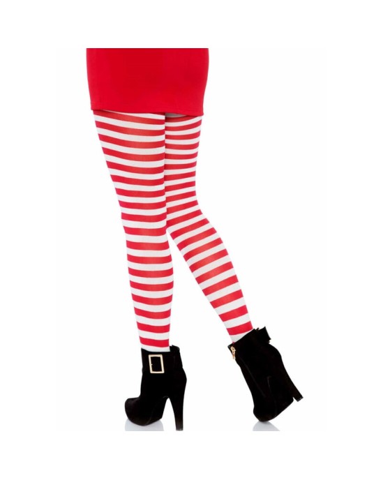 Leg Avenue Hosiery LEG AVENUE - WHITE/RED STRIPED TIGHTS