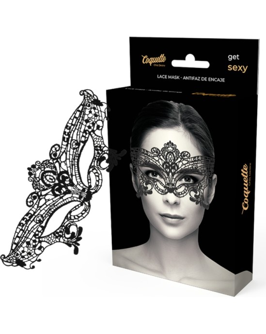 Coquette Accessories COQUETTE CHIC DESIRE - WIDE BLACK LACE MASK