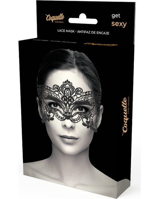 Coquette Accessories COQUETTE CHIC DESIRE - WIDE BLACK LACE MASK