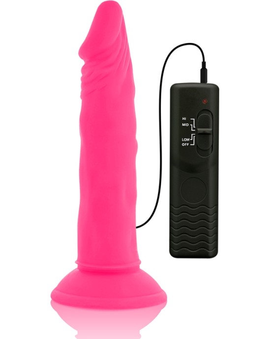 Diversia Elastīgs Dildo ar vibrāciju 23 CM - rozā