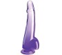 King Cock CLEAR - DILDO WITH TESTICLES 19 CM PURPLE