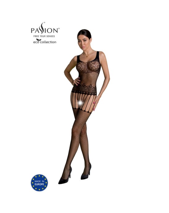 Passion Woman Bodystockings PASSION - ECO COLLECTION BODYSTOCKING ECO BS001 BLACK