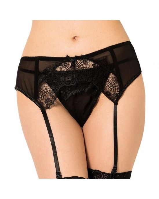 Queen Lingerie LACE GARTER BELT THONG S/M