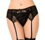 Queen Lingerie LACE GARTER BELT THONG S/M