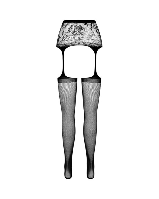 Passion Woman Garter & Stock PASSION - S028 STRIP BIKŠES, MELNAS VIENS IZMĒRS